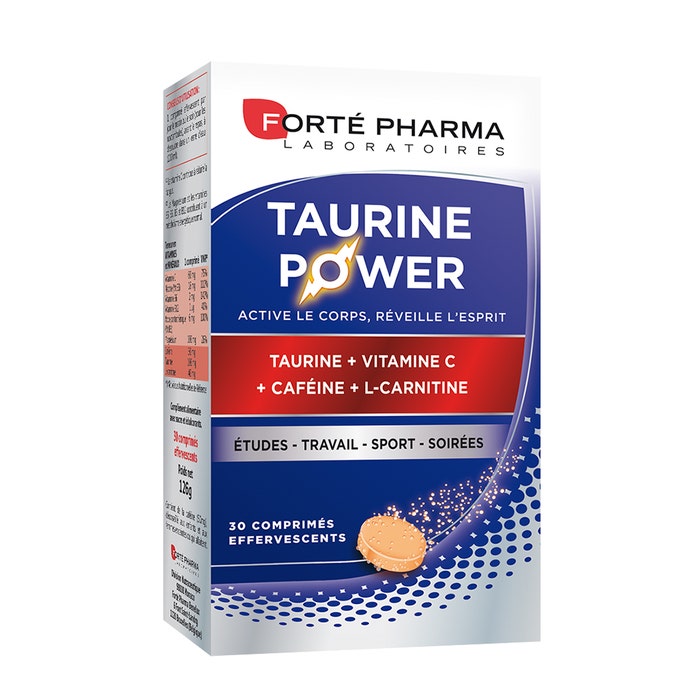 Taurina Power arricchita con Caffeina e L-Carnitina 30 compresse effervescenti Forté Pharma