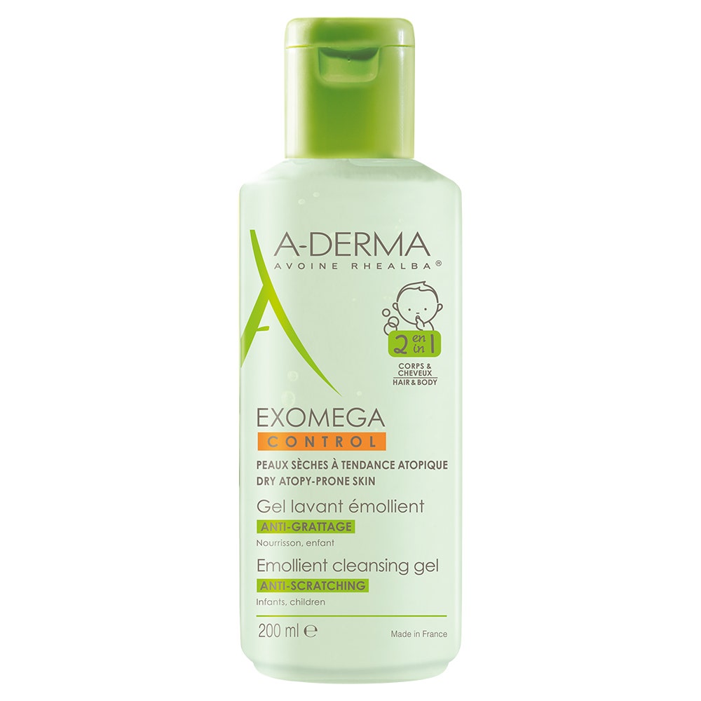 A-Derma Exomega Control Gel Detergente Emolliente Corpo e capelli 200ml