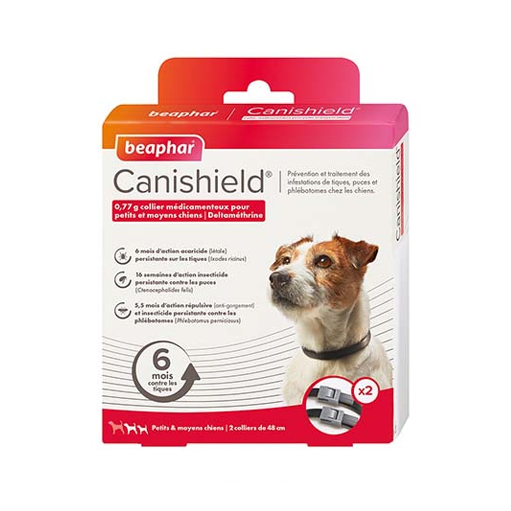 Beaphar Collare medicato Canishield per cani di piccola e media taglia X2