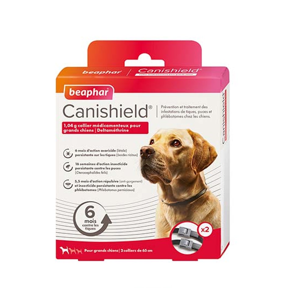 Beaphar Collare medicato Canishield per Cane di taglia grande X2