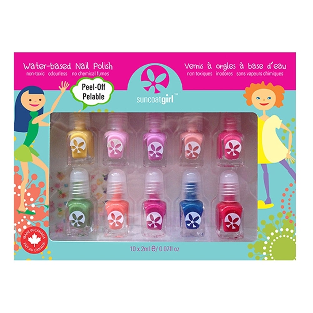 Suncoat Girl Kit smalti party palette 10 mini smalti + lima per unghie + adesivi 2ml