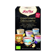 Yogi Tea Assortimento Decouverte Classic + Limone Zenzero + Curcuma Chai + Equilibrio femminile + Detox + Notte