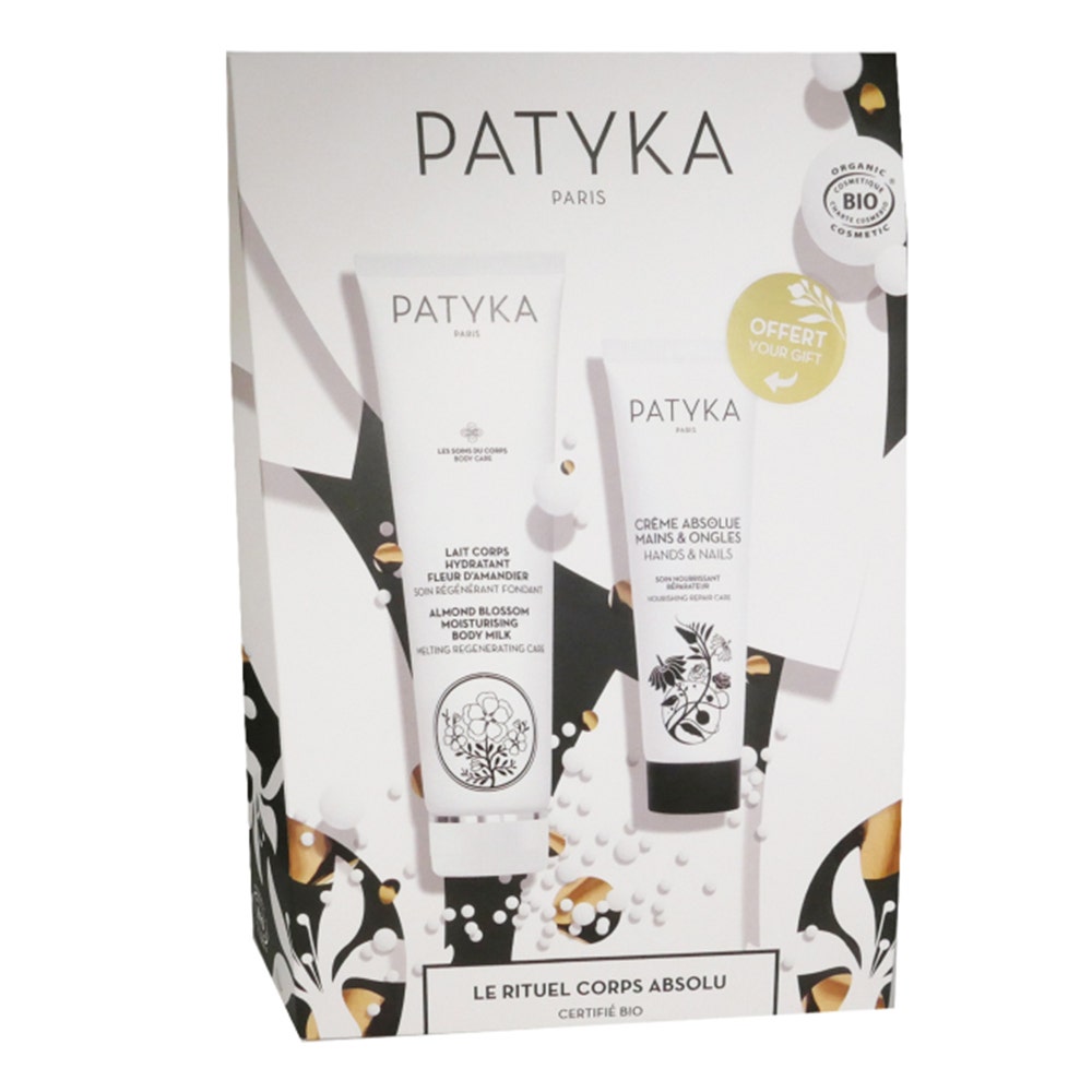 Patyka Pochette Rituel Absolu Lait Hydratant Bio + Creme Absolue Mains Et Ongles Bio Offert 150 ml