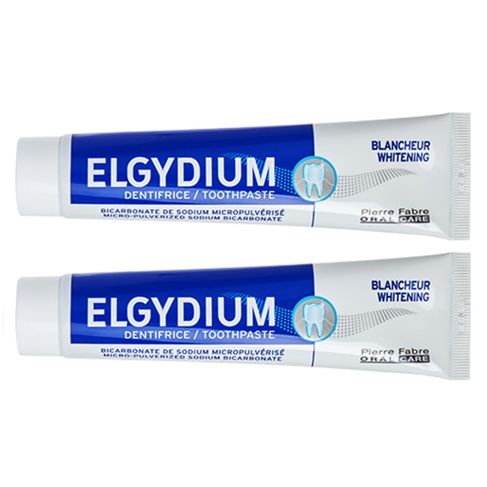Elgydium Dentifricio sbiancante alla Menta 2x75ml