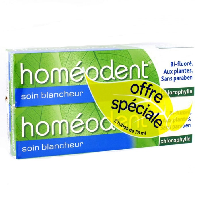 Dentifricio sbiancante Chlorophylle 2x75ml Homeodent Boiron