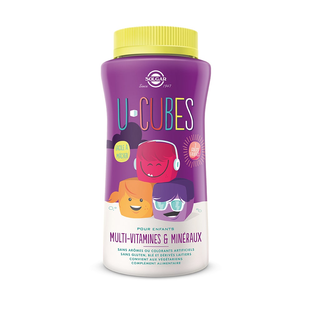 Solgar U Cubes Multivitaminici Bambino 60 Gomme Cubes Vitamines et Minéraux Enfants Vitalité 60 gummies