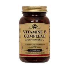 Solgar Complesso vitaminico B con Vitamina C Complex avec Vitamine C Vitalité Sommeil 100 compresse