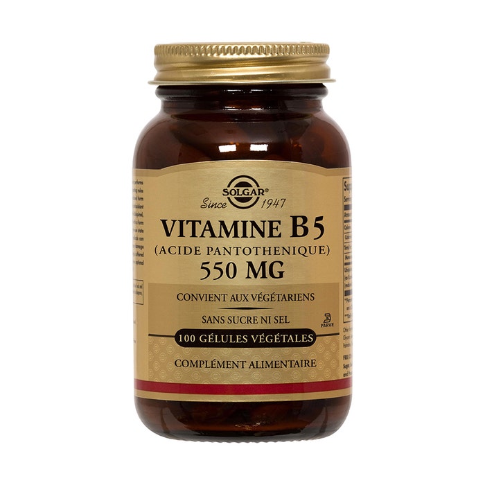 Solgar Vitamine B5 (acido pantotenico) 50 Gelule Beauté Peau, Cheveux, Ongles