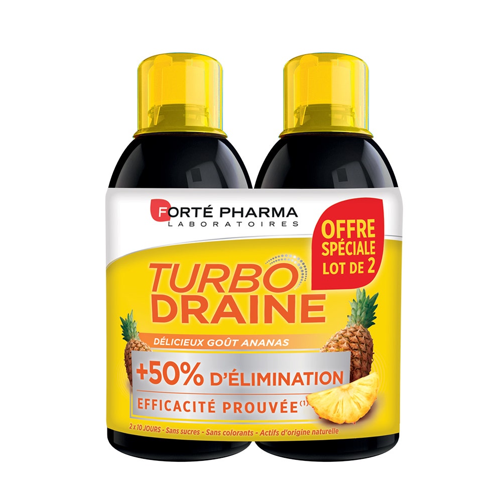 Forté Pharma TurboDraine Drenante snellente e depurativo gusto ananas 2x500ml