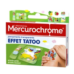 Mercurochrome Medicazioni trasparenti Effetto tatoo 2 misure x12