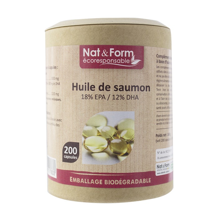 Nat&Form Olio di salmone Eco-responsabile 200 Capsule