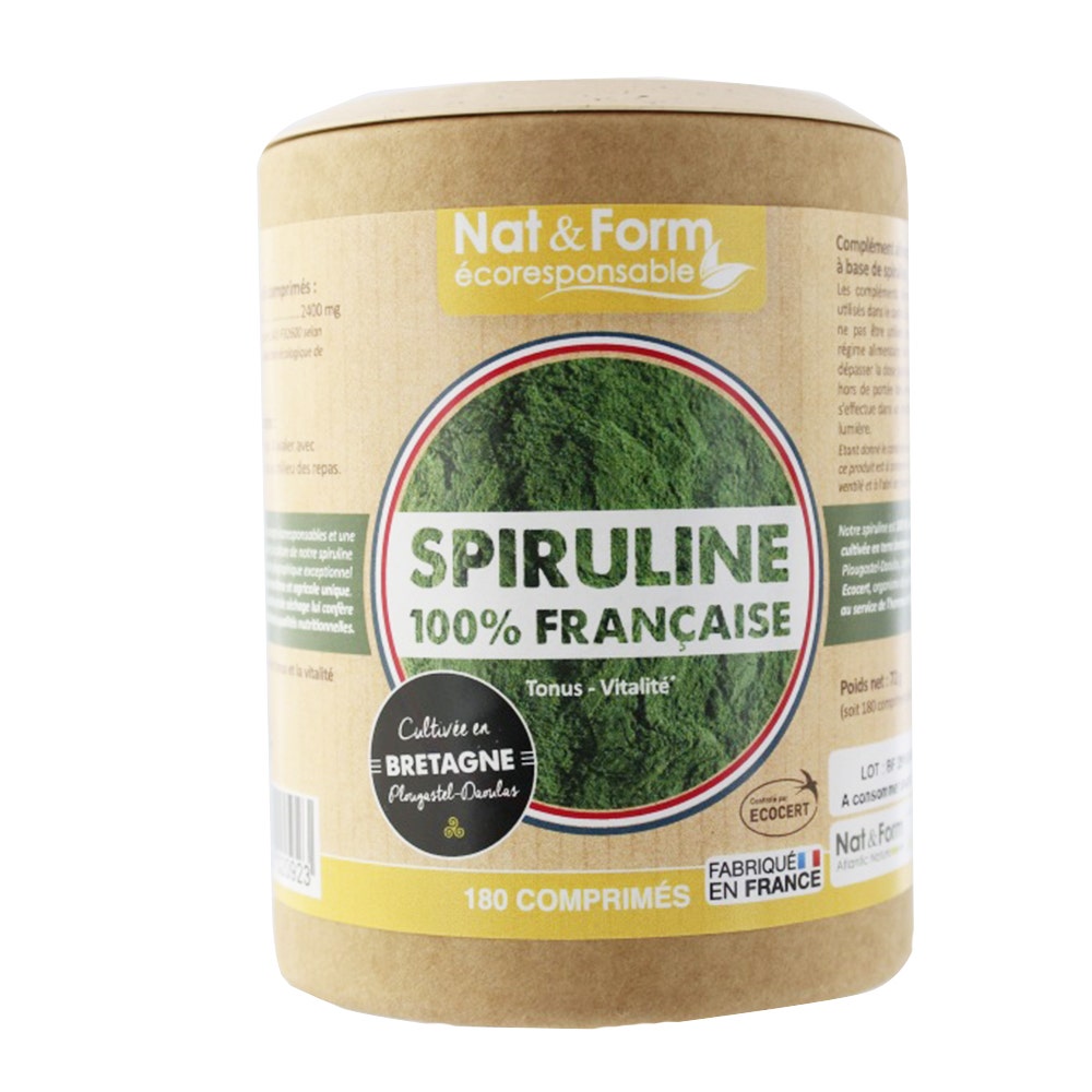 Nat&Form Spirulina francese Ecocert 180 Capsule Ecoresponsabili Nat&Form