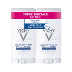 Vichy Deodorante Deodorante Stick 24h Effetto asciutto Pelle sensibile o depilata 2x40ml