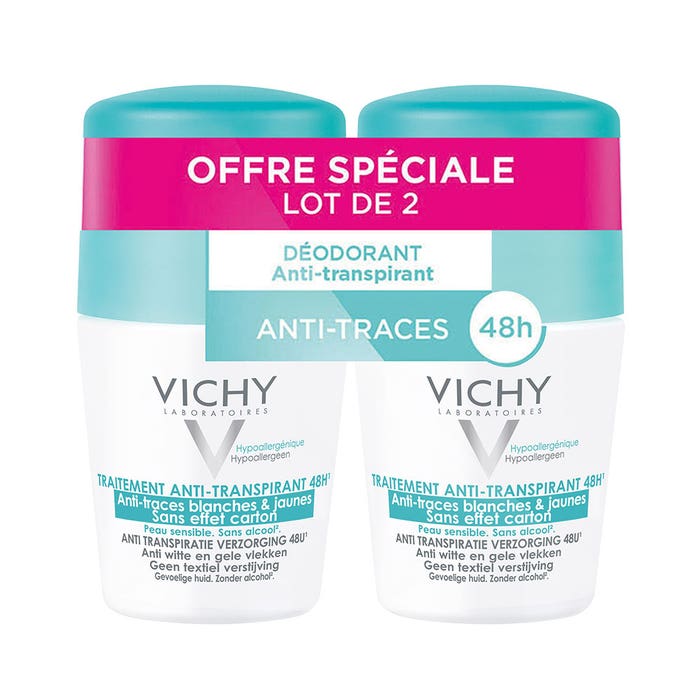 Vichy Deodorante Antitraspirante Anti tracce Roll-on 2x50 ml