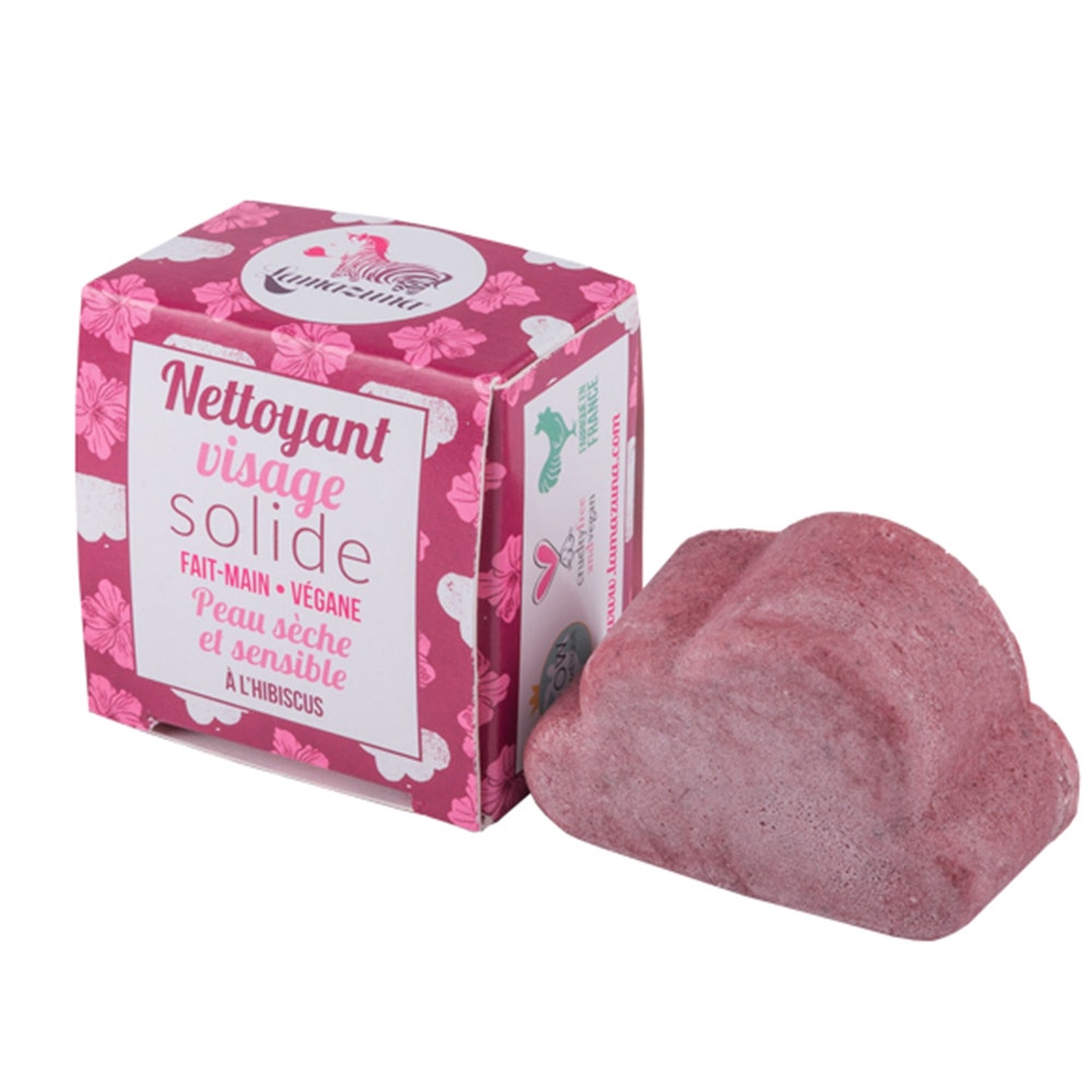 Lamazuna Detergente viso solido al profumo di ibisco per pelli secche e sensibili 25 g