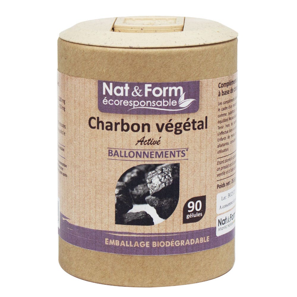 Nat&Form Carbone vegetale 840 mg gonfiore 45 capsule
