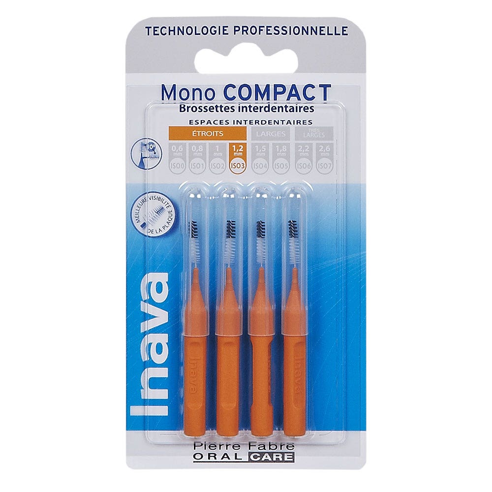 Inava Scovolini interdentali 1,2 mm arancione X4 Mono Compact