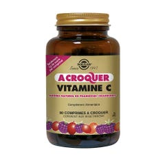 Solgar Vitamine C 90 compresse masticabili Aroma lampone e mirtillo rosso Framboise/Cranberry 500 mg