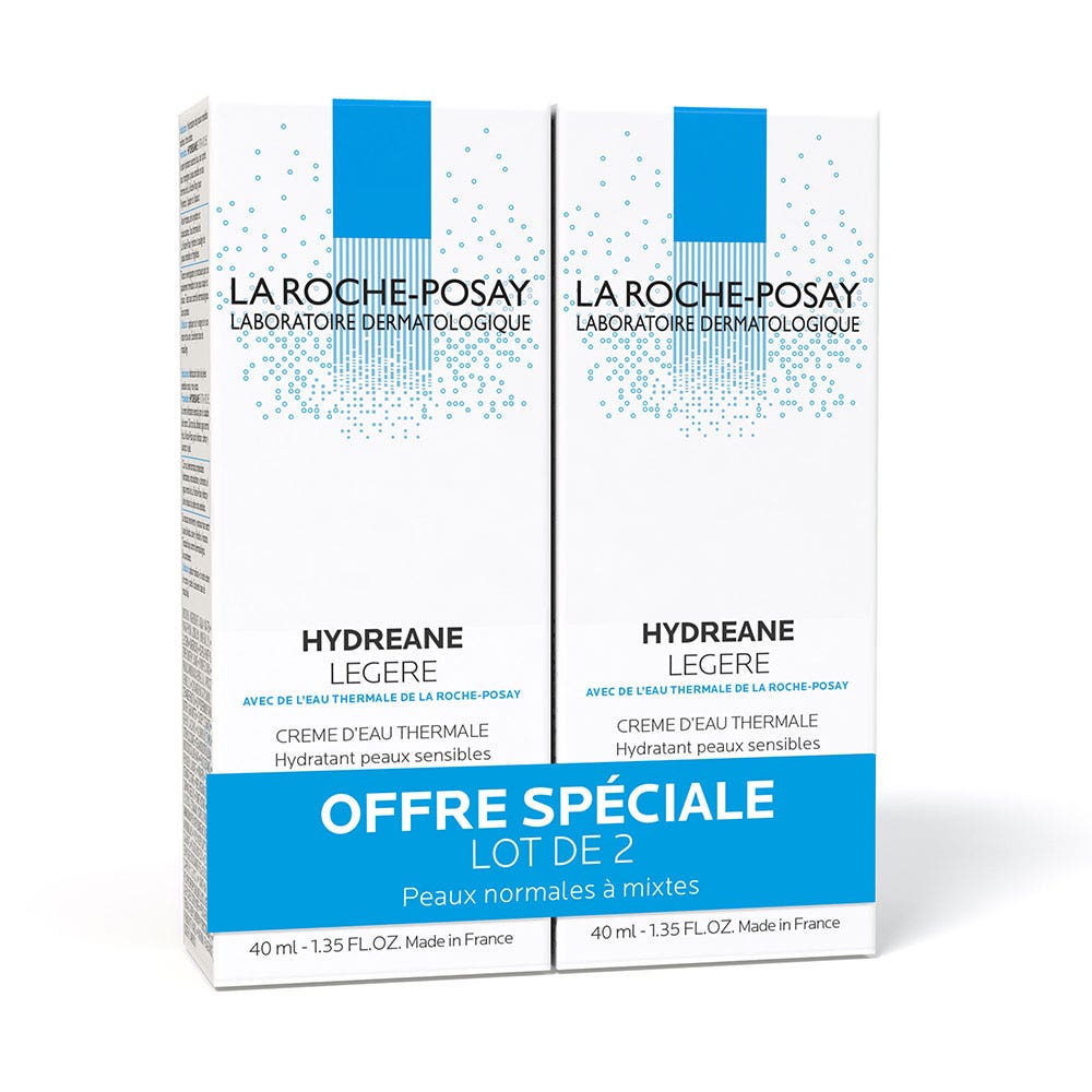 La Roche-Posay Hydreane Crema D'acqua Termale Leggera Hydreane 2x40ml