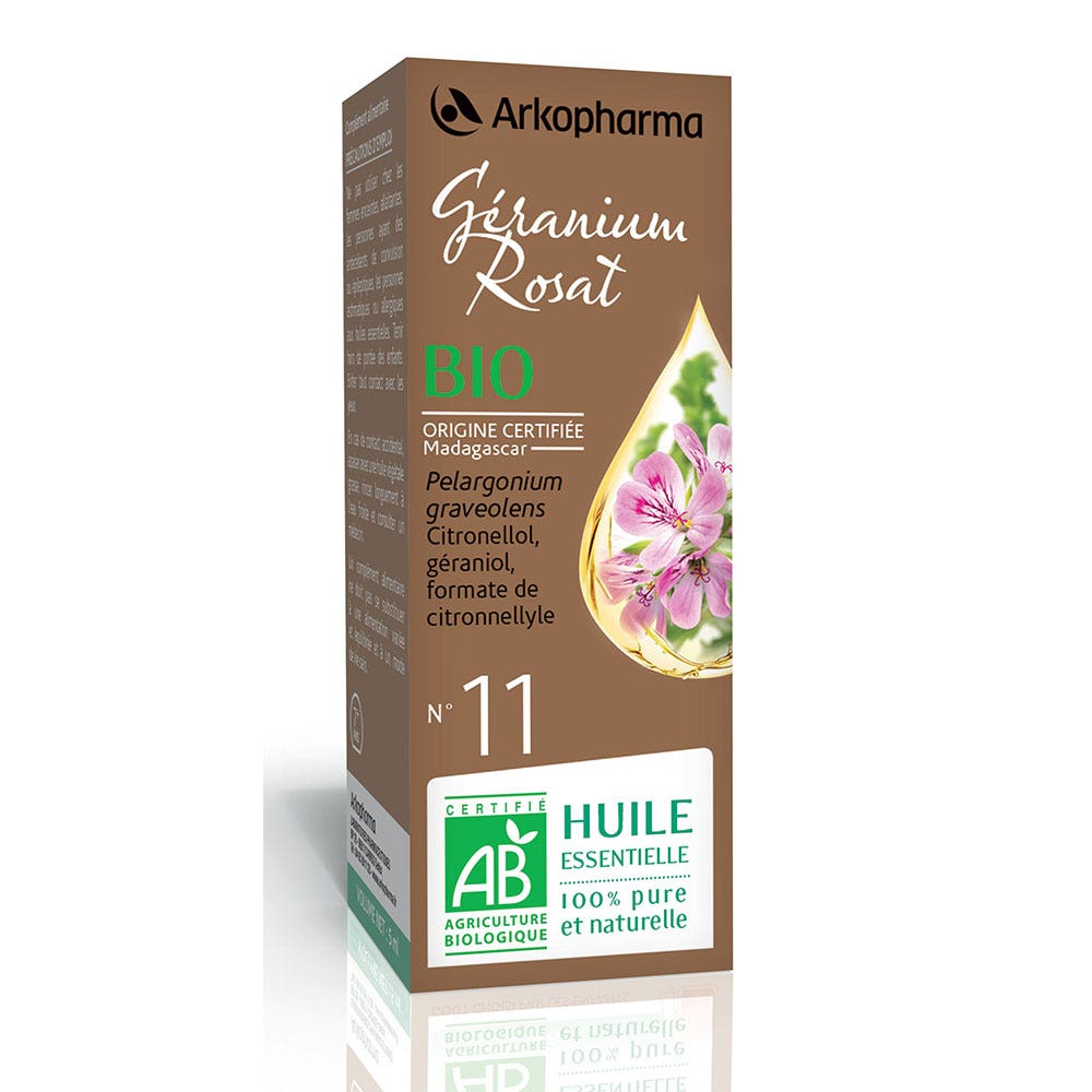 Arkopharma Arkoessentiel Huile essentielle n°11 géranium rosat bio (pelargonium Graveolens) 5 ml