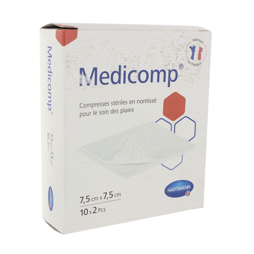 Hartmann Medicomp compresse sterili non tessute 7,5x7,5cm - 10x2 pezzi
