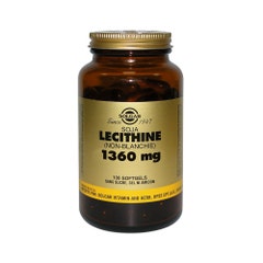 Solgar Lecitina di soia (non sbiancata) 100 Capsule molli Cardiovasculaire Sommeil/Relaxation 1360 mg