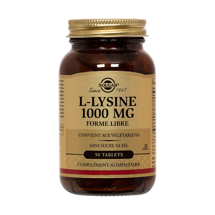 Solgar L-lisina 50 Compresse Lysine Défenses immunitaires 1000 mg