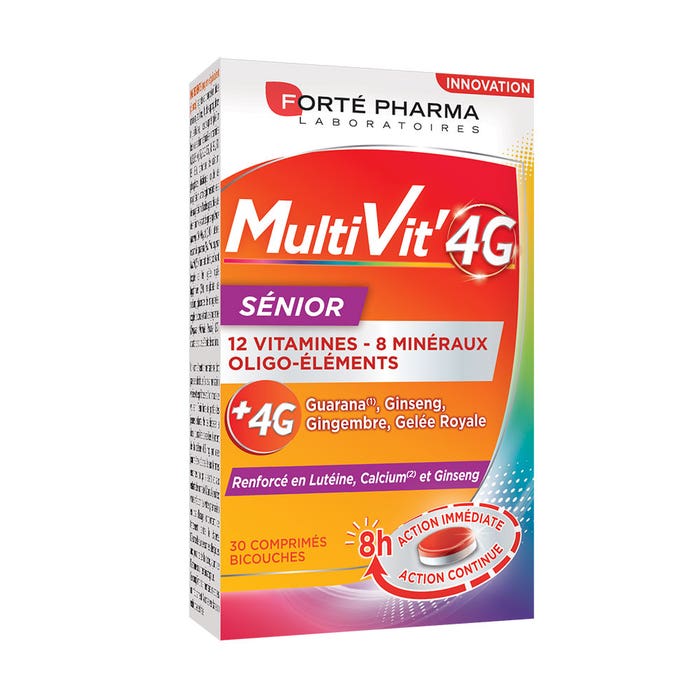 Multivitamine Senior ricche di calcio 30 compresse MultiVit'4G Forté Pharma