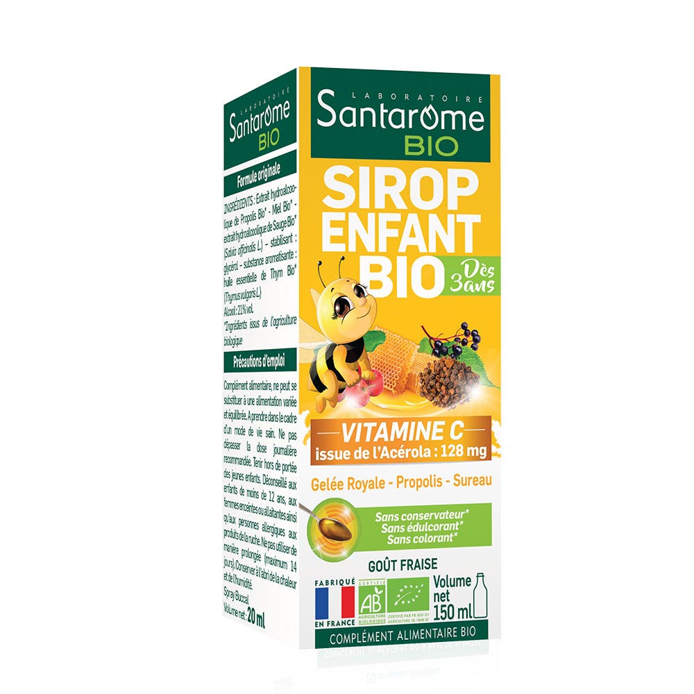 Santarome Sciroppo biologico di Vitamin C Acerola per bambini 150 ml