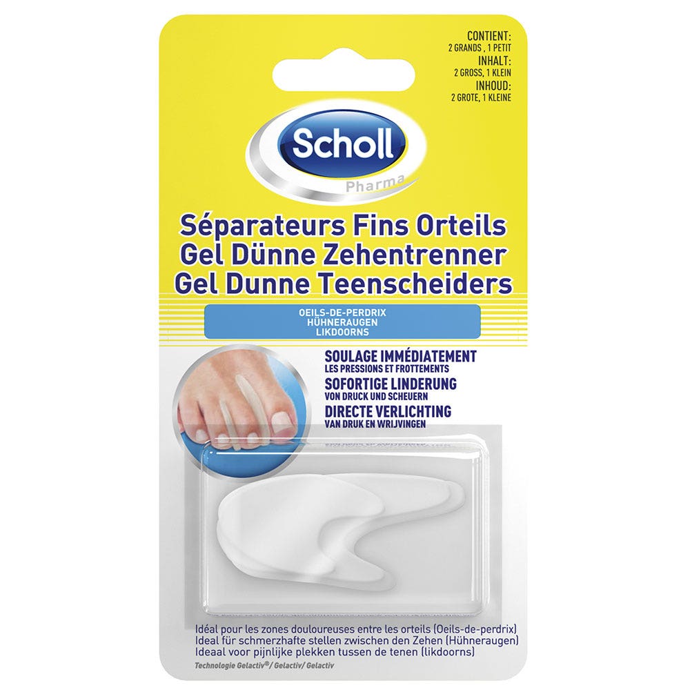 Scholl Separatori per le dita dei piedi Œils-de-Perdrix x3