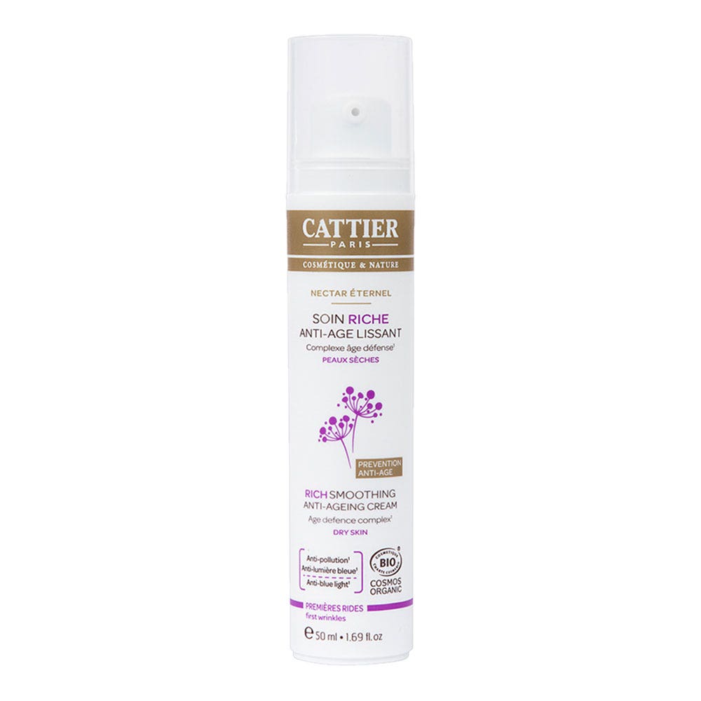 Cattier Anti-età Nectar Eternel, trattamento biologico ricco e levigante per la pelle secca 50ml