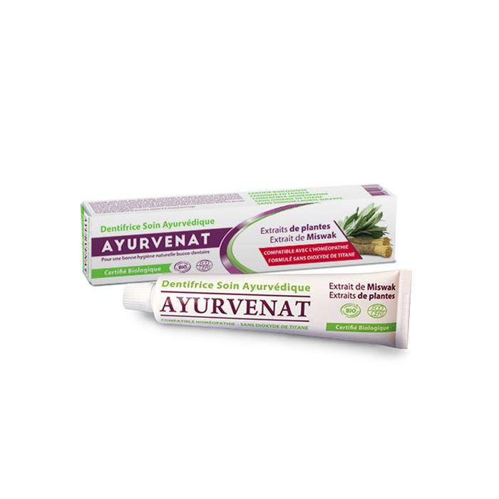 Dentifricio biologico Ayurveda con Miswak 75ml Ayurvenat