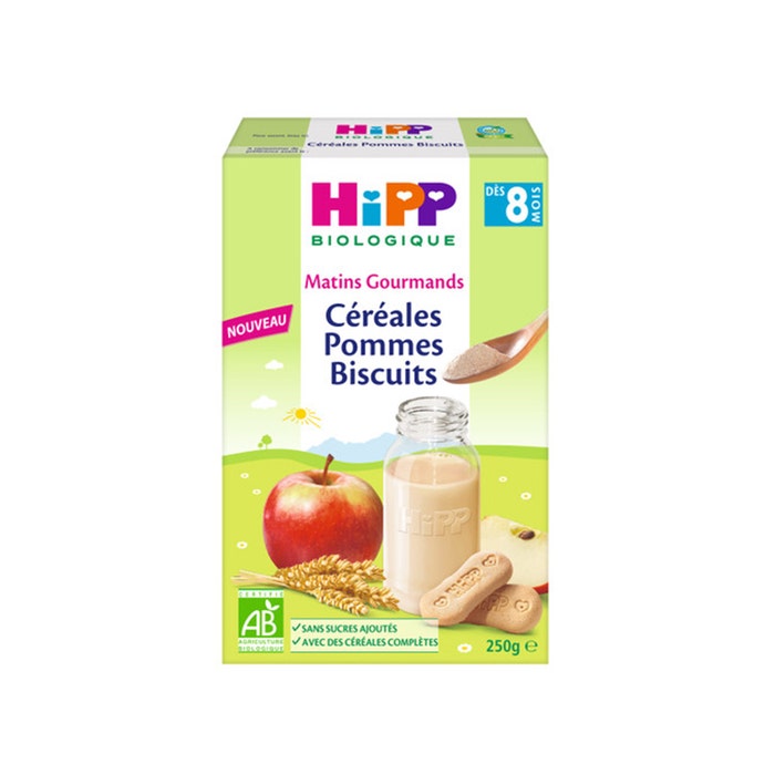 Hipp Cereales Pommes Biscuits Des 8 Mois Matins Gourmands 250g
