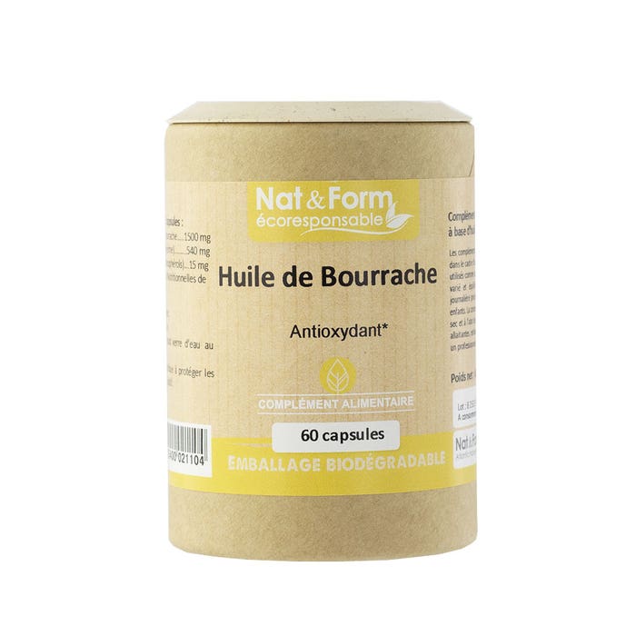 Nat&Form Olio di borragine antiossidante 60 capsule Nat&Form