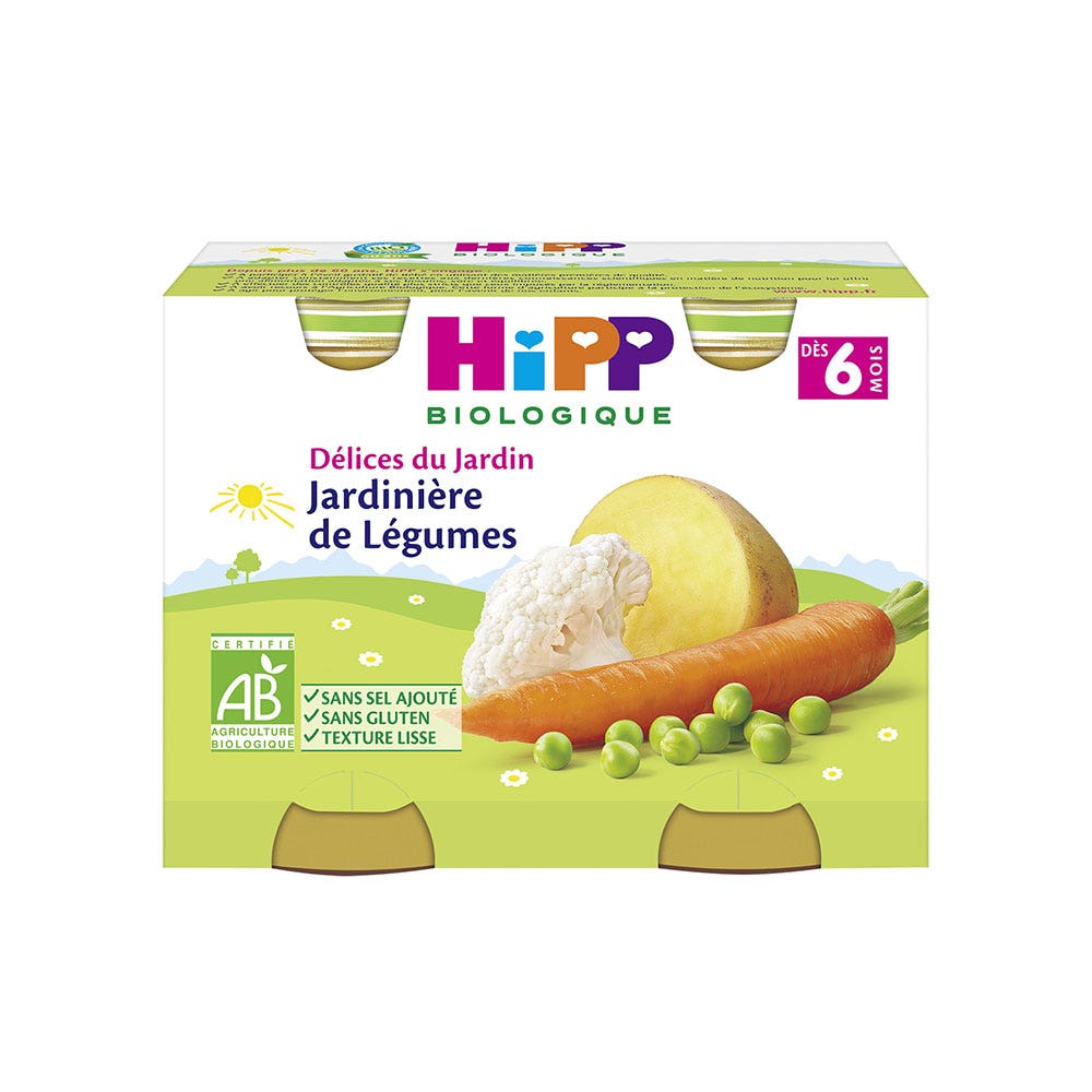 Hipp Petits Pots Bio Delices Du Jardin Des 6 Mois Biologico 2x190g