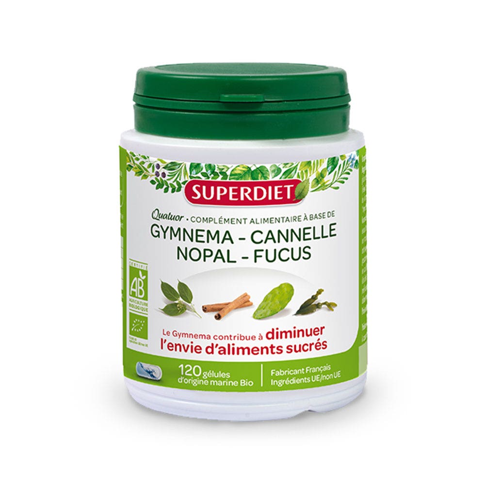 Superdiet Quatuor Gymnema Glycemie Bio 120 Gelule