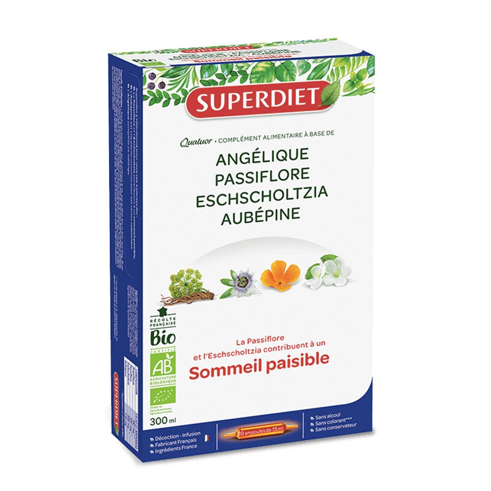 Superdiet Quatuor Sonno Paisible Bio 20 Fiale 15 ml
