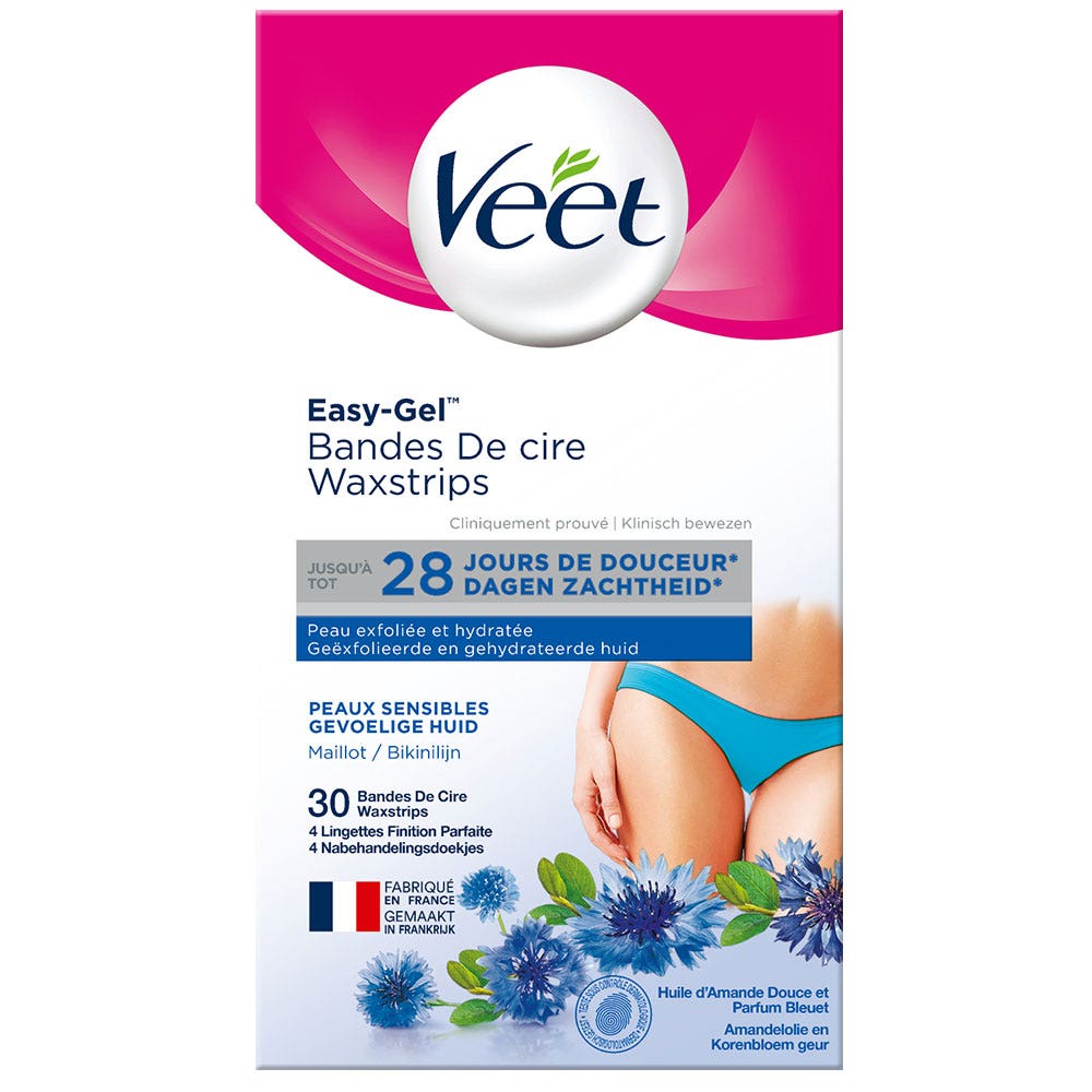 Veet Bendaggi per ceretta bikini e ascelle X30 Pelle Sensibile