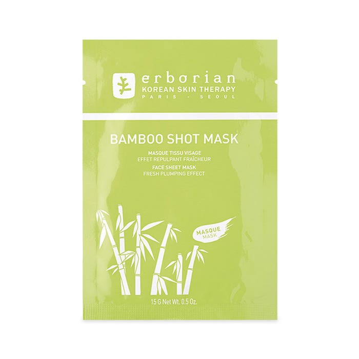 Erborian Bamboo Shot Mask Tissu Visage Effet Repulpant Fraicheur 15g Bamboo Erborian