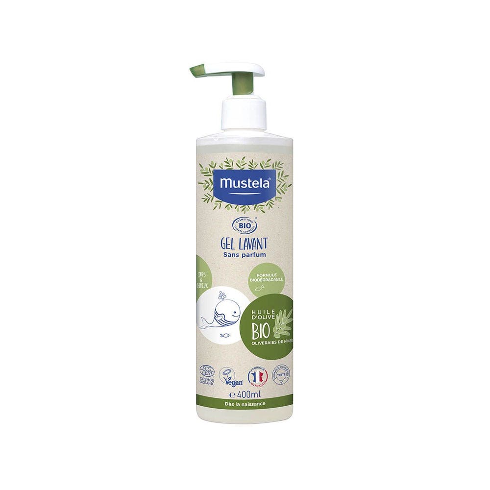 Mustela Gel lavante all'olio d'oliva Bio per tutta la famiglia 400 ml