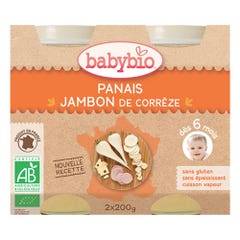 Babybio Confezione da 6 mesi di pasti a base di pastinaca e prosciutto 2x200g