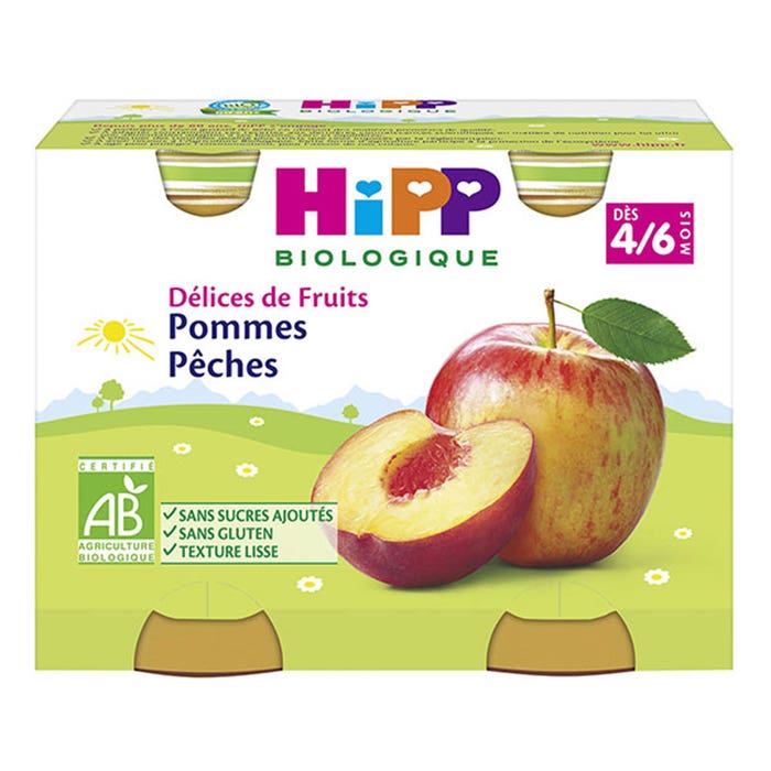 Hipp Petits Pots De Fruits Bio Delices De Fruits De 4 A 6 Mois 2x190g