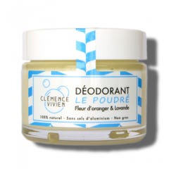 Clemence&Vivien Deodorante naturale Crema Le Poudre con oli essenziali di Lavanda e Fiori d'Arancio 50g