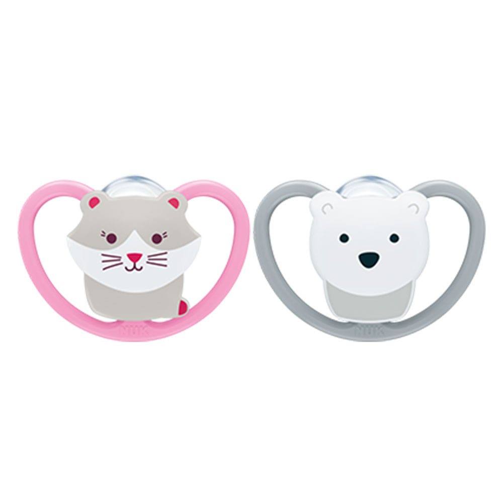 Nuk Space Succhietti fisiologici in silicone da 0 a 6 mesi x2