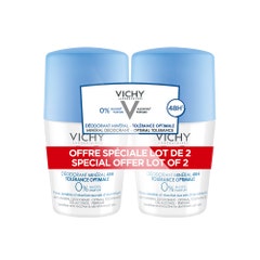 Vichy Deodorante Deodorante Roll-on Tollerabilità Ottimale Minerale 48h Pelli sensibili 2x50ml