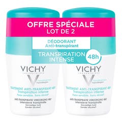 Vichy Deodorante Roll-on Anti-Transpirante Efficacia 48h Sudorazione intensa Pelli sensibili 2x50ml