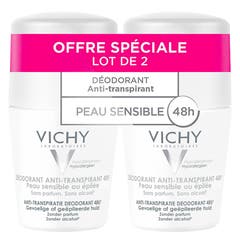 Vichy Déodorant Deodorante Roll-on Anti-traspirante 48h Pelle Sensibile o Depilata 2x50ml