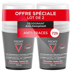 Vichy Deodorante Antitraspirante Efficacia 72h Controllo del sudore Roll-on 2x50ml