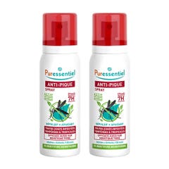 Puressentiel Anti-Pique Spray repellente antizanzare lenitivo Adulti e Bambini 2x75ml