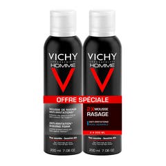Vichy Homme Schiuma Da Barba Anti-irritazioni Pelle Sensibile 2x200ml